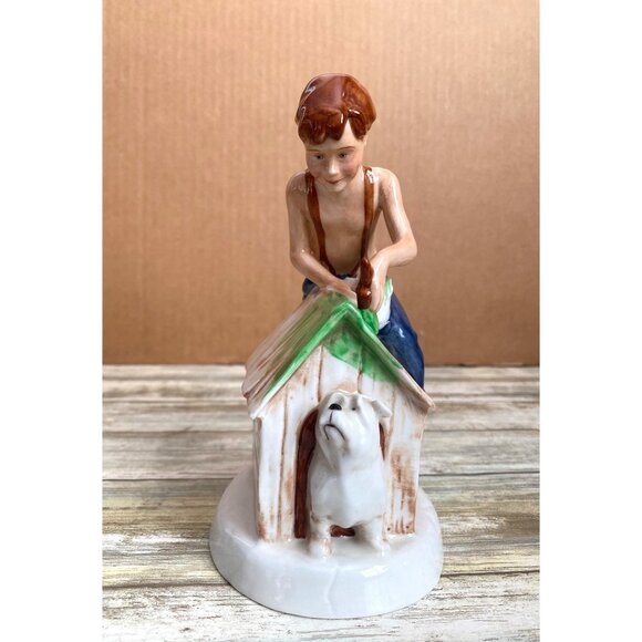Royal Doulton Other - 1981 Royal Doulton Childhood Days "As Good as New" HN 2971 Figurine Boy & Dog